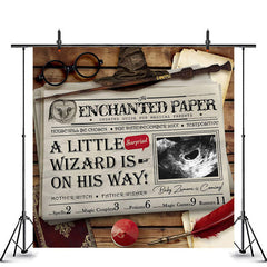Lofaris Magic Newspaper Ultrasound Custom Baby Shower Backdrop