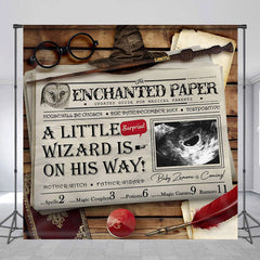 Lofaris Magic Newspaper Ultrasound Custom Baby Shower Backdrop