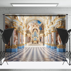 Lofaris Magnificent Palace Plaid Floor Photo Booth Backdrop
