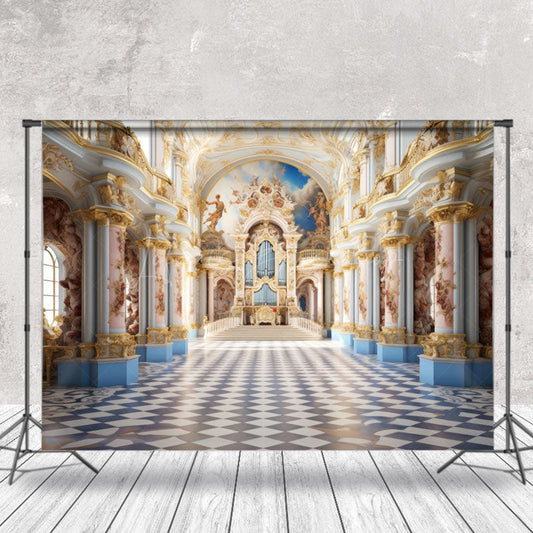 Lofaris Magnificent Palace Plaid Floor Photo Booth Backdrop