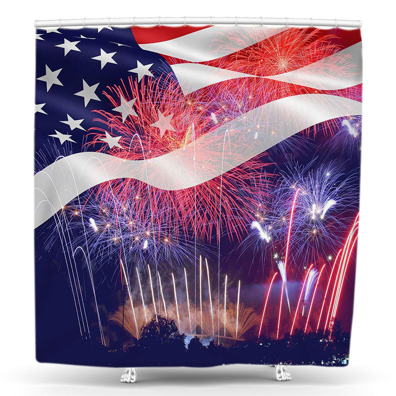 Lofaris Magnificent Spark Independence Day Shower Curtain
