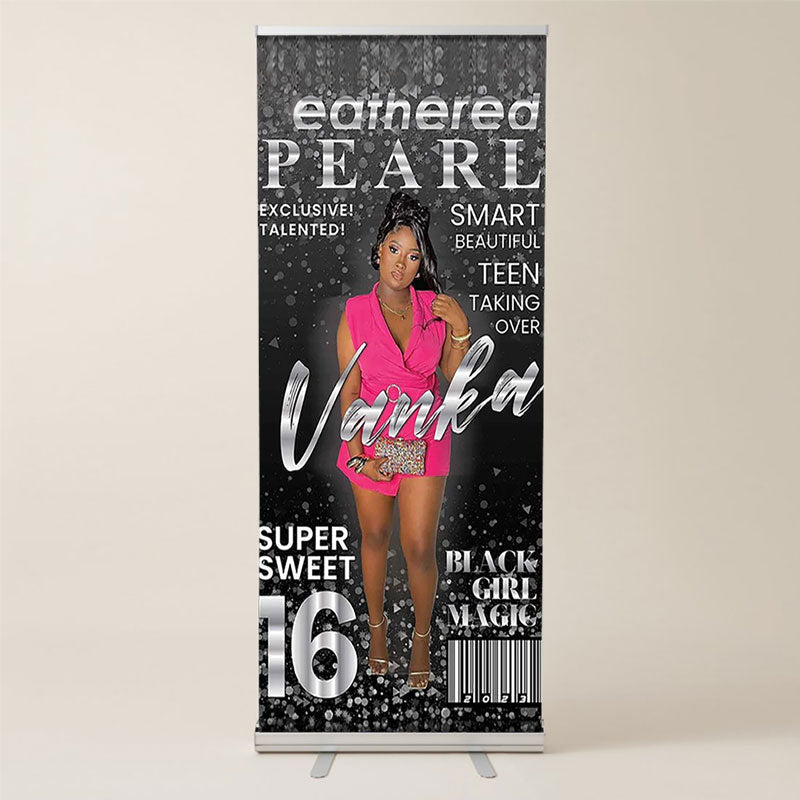Lofaris Magzine Style Custom Retractable Birthday Banner