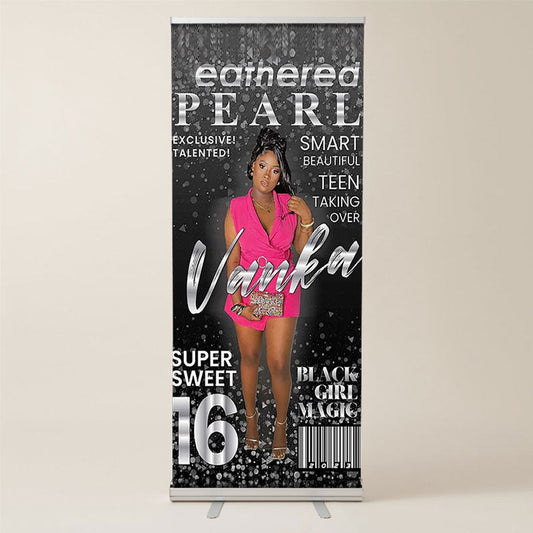 Lofaris Magzine Style Custom Retractable Birthday Banner