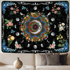 Lofaris Mandala Moon Variant Flower Tapestry For Living Room