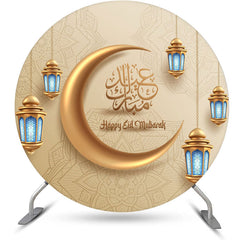 Lofaris Mandala Pattern Gold Moon Round Eid Mubarak Backdrop