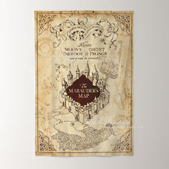 Lofaris Marauders Map Beige Parchment Harry Potter Backdrop