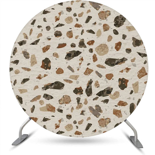 Lofaris Marble Texture Terrazzo Round Backdrop For Birthday