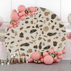 Lofaris Marble Texture Terrazzo Round Backdrop For Birthday