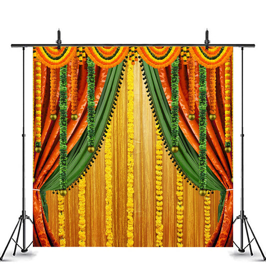 Lofaris Marigold streamer Indian Macrame Wedding Backdrop