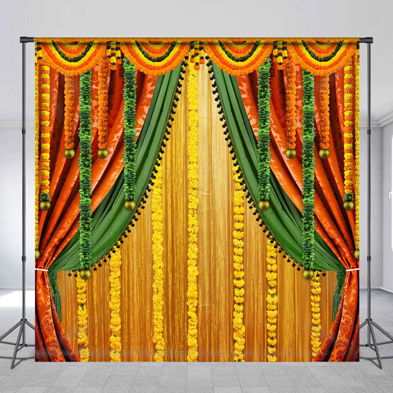 Lofaris Marigold streamer Indian Macrame Wedding Backdrop