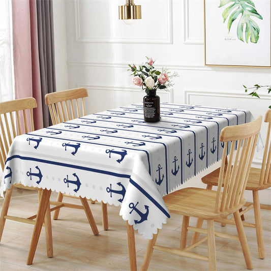 Lofaris Marine Anchor Steering Repeat Stripe Tablecloth