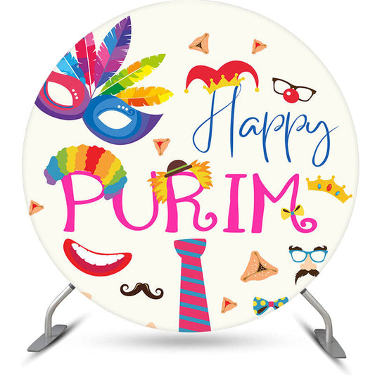 Lofaris Mask Funny Clown Costume Round Happy Purim Backdrop