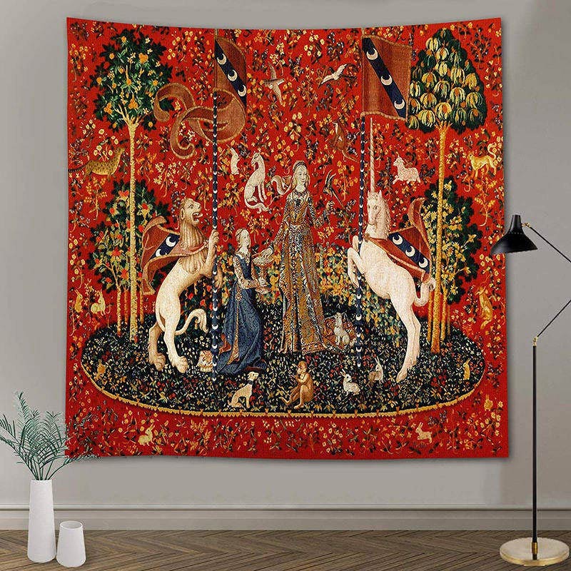 Lofaris Medieval Classical Murals Princess Flower Tapestry