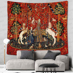 Lofaris Medieval Classical Murals Princess Flower Tapestry
