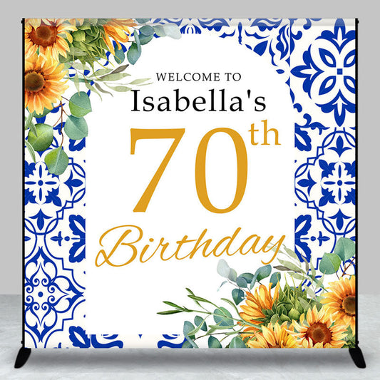 Lofaris Mediterranean Lemon Custom Name Birthday Backdrop