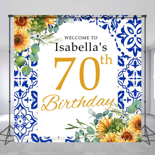 Lofaris Mediterranean Lemon Custom Name Birthday Backdrop