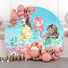 Lofaris Mermaid In The Sea With Shell Round Backdrop Kit For Girl