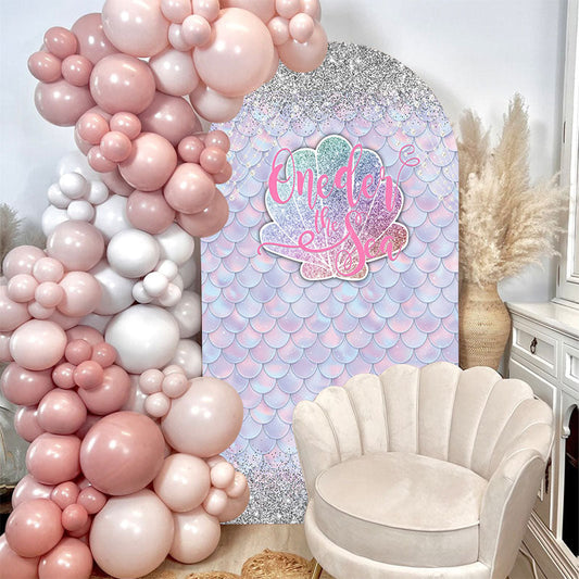 Lofaris Mermaid Scale Under The Sea Double Sided Arch Backdrop