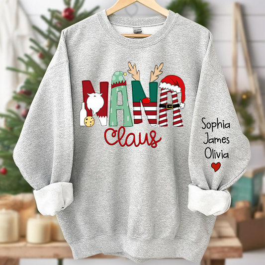 Lofaris Merry Christmas Nana Claus Grandma Custom Sweatshirt