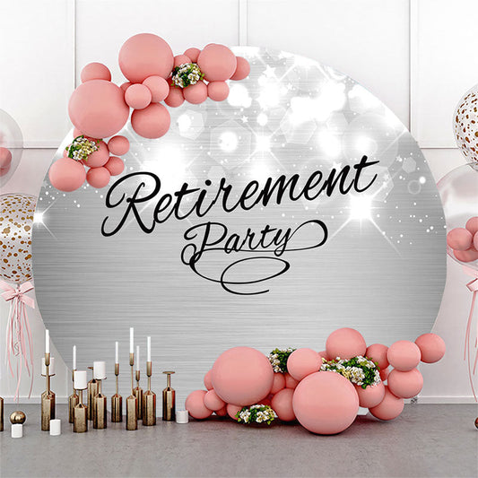 Lofaris Metal Texture Glitter Bokeh Circle Retirement Backdrop