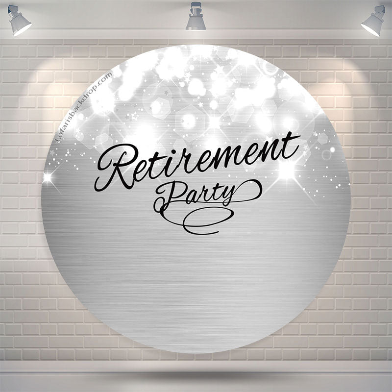 Lofaris Metal Texture Glitter Bokeh Circle Retirement Backdrop