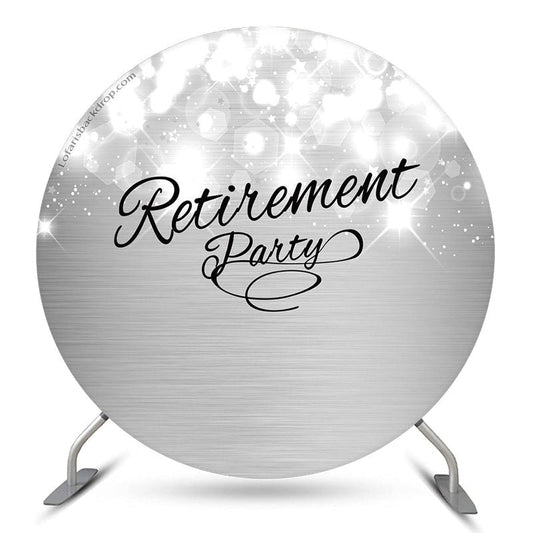 Lofaris Metal Texture Glitter Bokeh Circle Retirement Backdrop