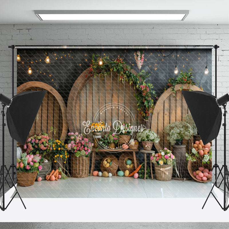 Lofaris Metallic Black Wall Floral Circle Photo Backdrop