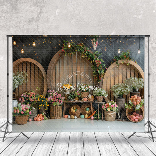 Lofaris Metallic Black Wall Floral Circle Photo Backdrop