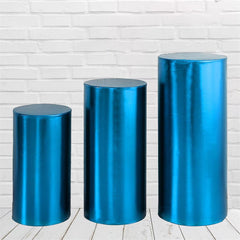 Lofaris Metallic Blue Stretchy Spandex Fitted Cylinder Cover