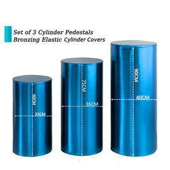 Lofaris Metallic Blue Stretchy Spandex Fitted Cylinder Cover