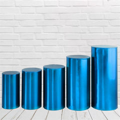 Lofaris Metallic Blue Stretchy Spandex Fitted Cylinder Cover