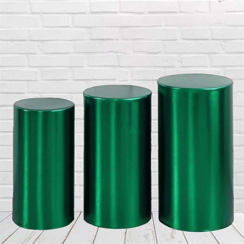 Lofaris Metallic Green Stretchy Spandex Fitted Cylinder Cover