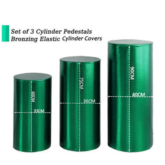 Lofaris Metallic Green Stretchy Spandex Fitted Cylinder Cover