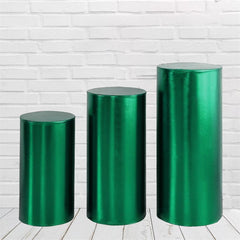 Lofaris Metallic Green Stretchy Spandex Fitted Cylinder Cover