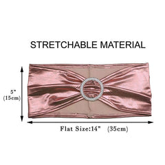 Lofaris Metallic Pink Spandex Banquet Chair Sashes Bands Bows