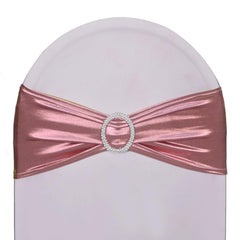 Lofaris Metallic Pink Spandex Banquet Chair Sashes Bands Bows