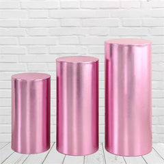 Lofaris Metallic Pink Stretchy Spandex Fitted Cylinder Cover