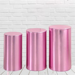 Lofaris Metallic Pink Stretchy Spandex Fitted Cylinder Cover