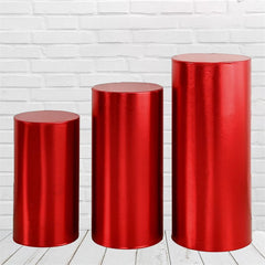 Lofaris Metallic Red Stretchy Spandex Fitted Cylinder Cover