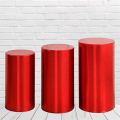 Lofaris Metallic Red Stretchy Spandex Fitted Cylinder Cover