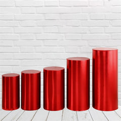 Lofaris Metallic Red Stretchy Spandex Fitted Cylinder Cover