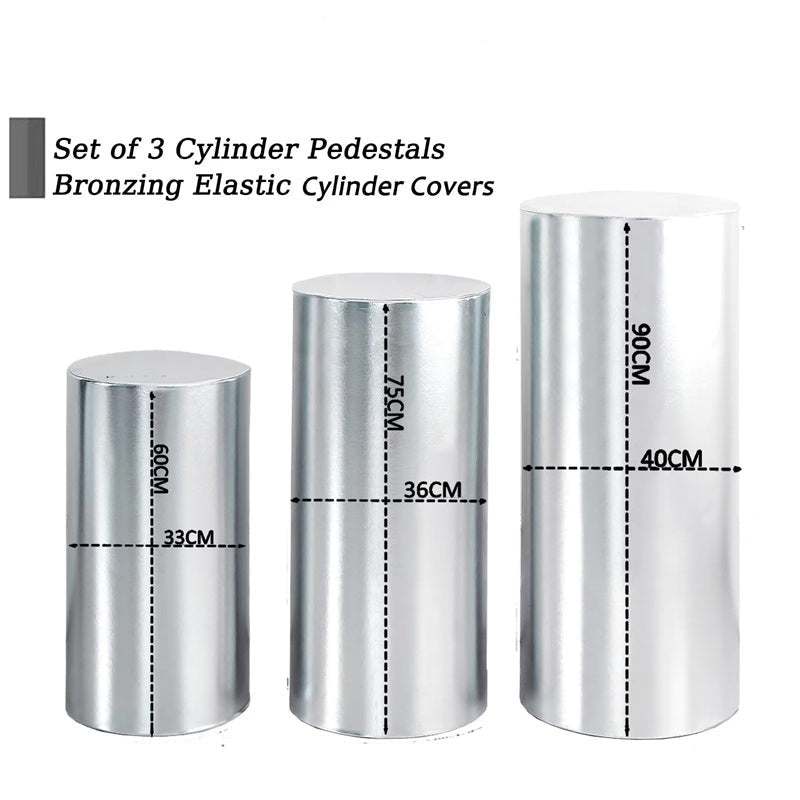 Lofaris Metallic Silver Stretchy Spandex Fitted Cylinder Cover