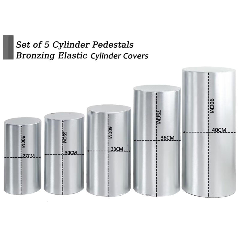 Lofaris Metallic Silver Stretchy Spandex Fitted Cylinder Cover