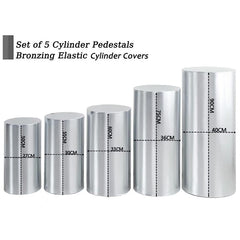 Lofaris Metallic Silver Stretchy Spandex Fitted Cylinder Cover