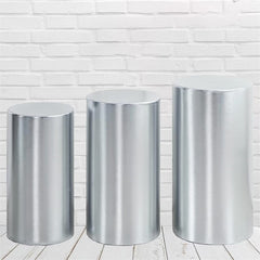 Lofaris Metallic Silver Stretchy Spandex Fitted Cylinder Cover