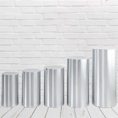 Lofaris Metallic Silver Stretchy Spandex Fitted Cylinder Cover