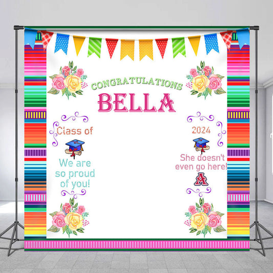 Lofaris Mexican Fiesta Graduation Party Custom Backdrop