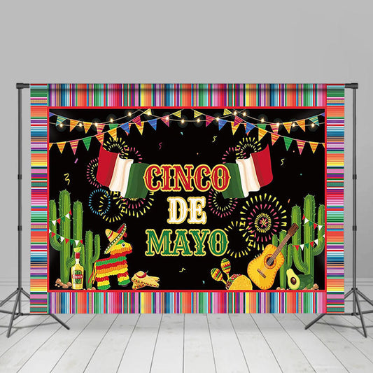 Lofaris Mexico Cinco De Mayo Floral Mexican Fiesta Party Backdrop