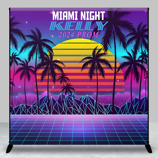 Lofaris Miami Night Elegant Custom 2024 Prom Grad Backdrop