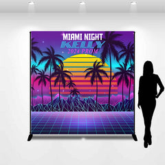 Lofaris Miami Night Elegant Custom 2024 Prom Grad Backdrop
